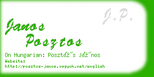 janos posztos business card